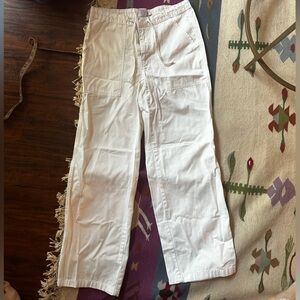 Vintage Calvin Klein Jeans White drawstring wide leg Pants S 100% cotton